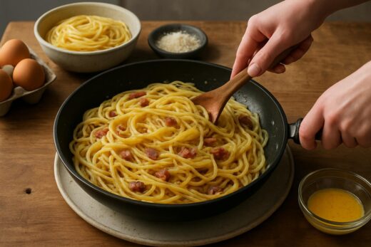 Jak zrobić makaron carbonara żeby jajka się nie ścięły